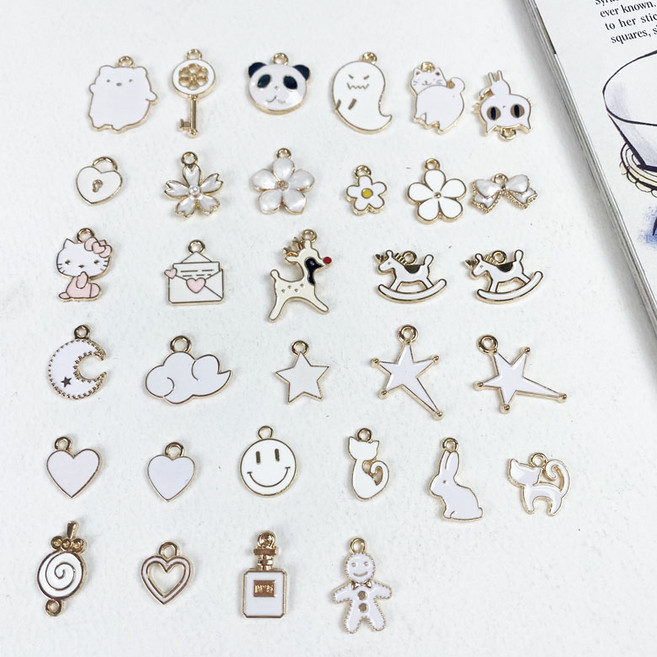 헤세드 30종) 다양한 악세사리 팔찌 펜던트, 30개, 화이트