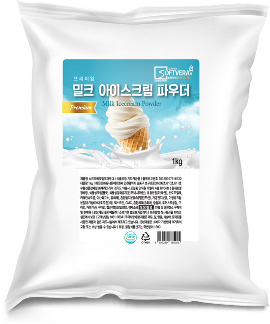 소프트베라 프리미엄 소프트아이스크림 밀크 파우더, 1개, 1kg