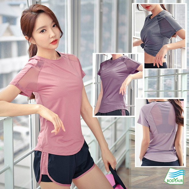 BODYAIR 拼紗透氣運動上衣 瑜珈慢跑健身舞蹈服