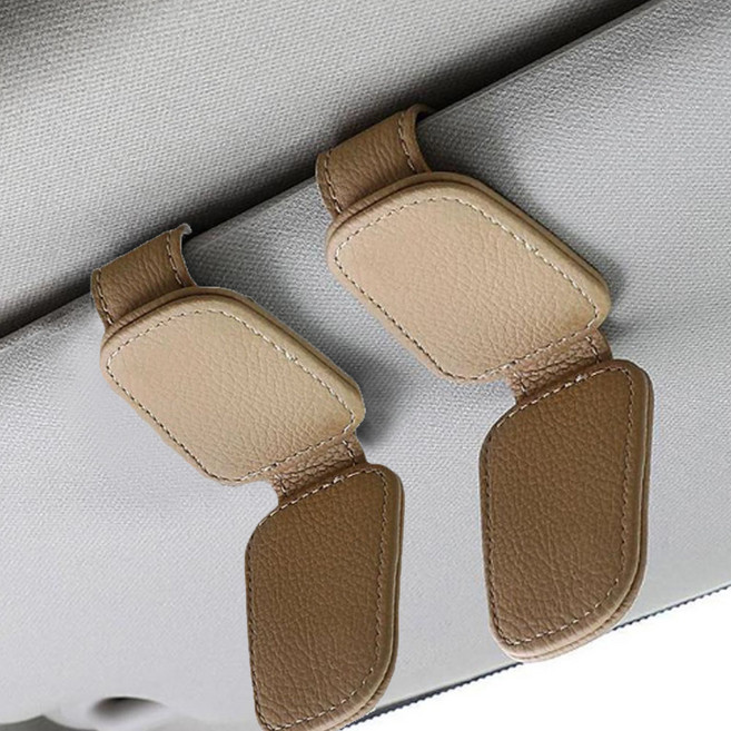 AROK 차량용 선글라스 안경 클립, 베이지, 2개