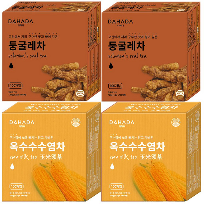다하다 둥굴레차 옥수수수염차 400티백세트, 120g, 100개입
