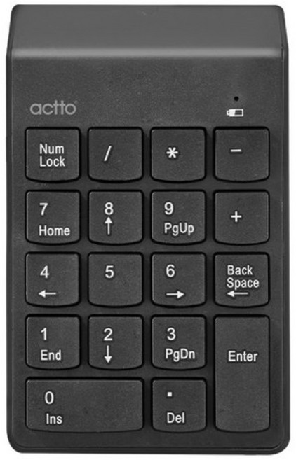 엑토 비동기식 USB 노트북 무선 숫자 키패드, ALL BLACK, NBK-25