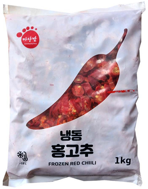 마당발 냉동 홍고추슬라이스 중국산, 1개, 1kg