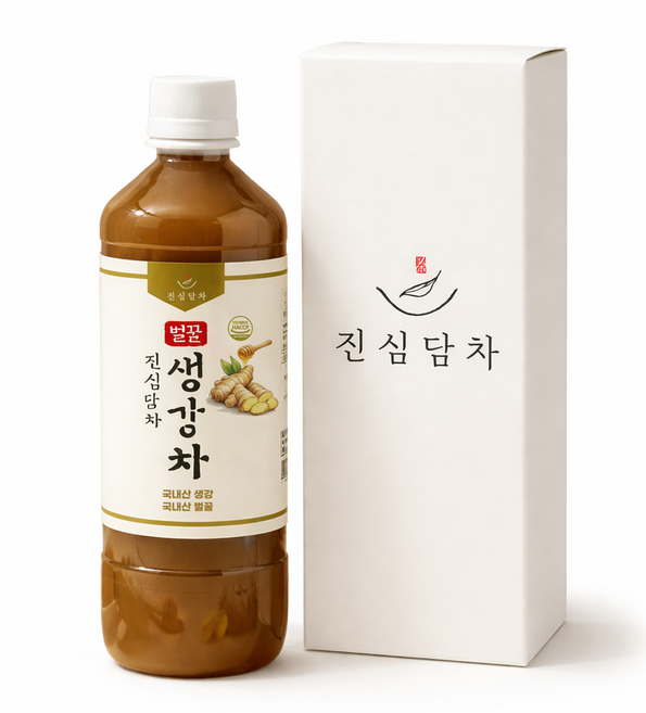 진심담차 국내산 꿀 생강차 생강청 착즙 무설탕 환절기 면역력 건강차, 1개, 1개입, 600g
