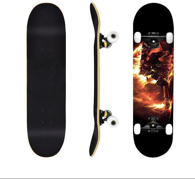 專業成人兒童滑板 四輪楓木板 初學者滑板 雙翹板 造型滑板, 專業車線輪-黑悟空, 1個