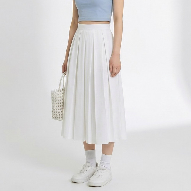 오브나인 데일리 A라인 플리츠 밴딩 주름 롱 스커트 (5color)+델로나