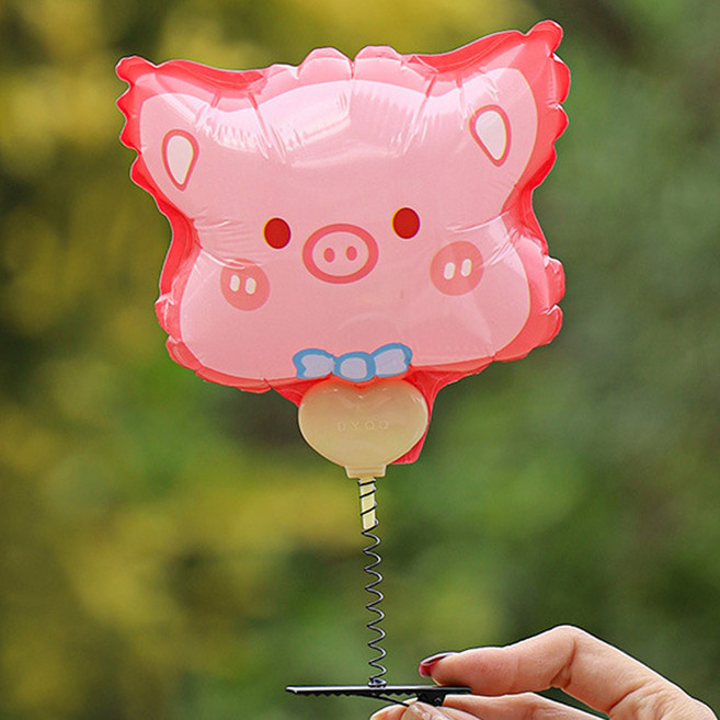 선물 나들이 소풍 생일 파티 풍선 헤어 머리핀 캐릭터 동물 친구들, 아기 돼지