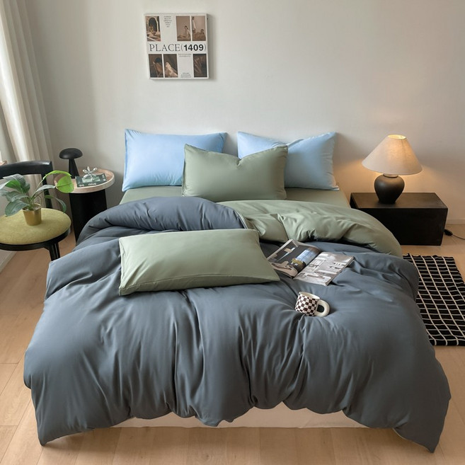 양면 이불커버+침대커버+베개커버 3종세트 이불커버세트