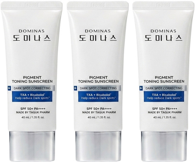 태극제약 도미나스 알파비사보롤 트라넥삼산 선크림 40ml, 3개