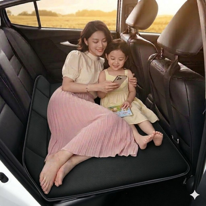휘서맘 차박매트 평탄화 뒷자석 접이식 확장 보드 여행 캠핑 매트리스, 블랙, 전 차종