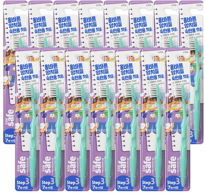 키즈세이프 칫솔 3단계, 혼합색상, 1개입, 15개