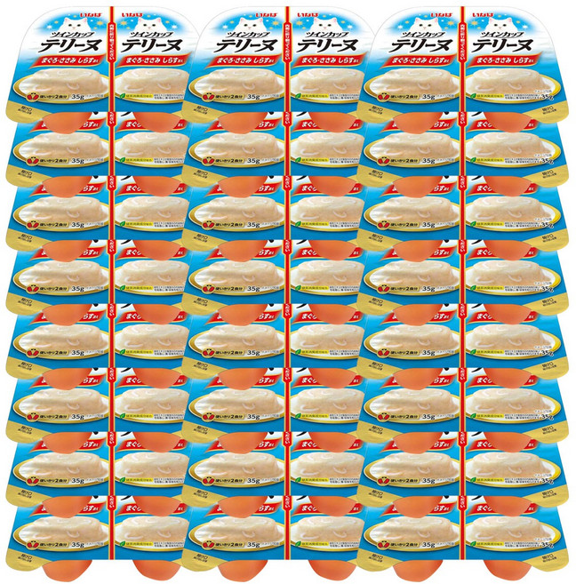 이나바 트윈컵 테린 고양이 간식캔, 혼합맛(참치/닭가슴살/치어), 70g, 24개