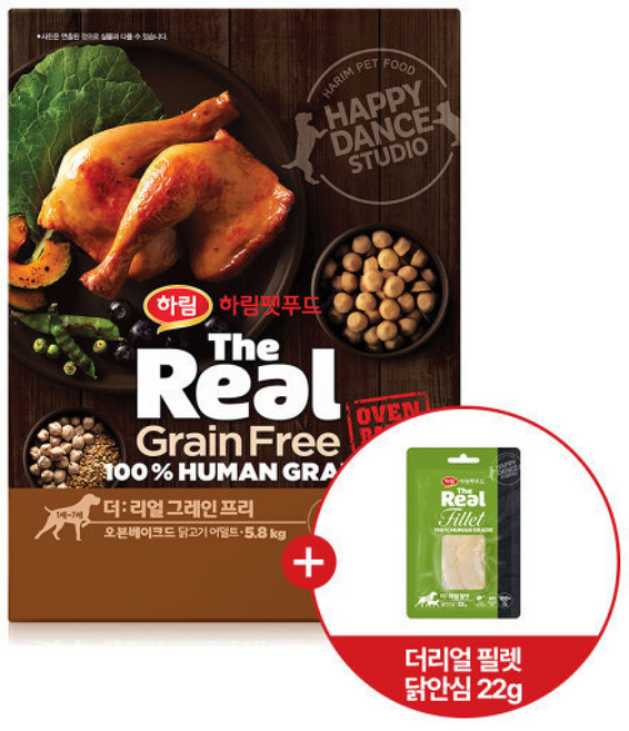 더리얼 그레인프리 오븐베이크드 닭고기 어덜트 + 더리얼 필렛 닭안심, 1개, 5.8kg