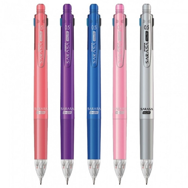 제브라 사라사 멀티4색+S JASA11 0.5mm/젤볼펜, 1개, 펄핑크(127834)