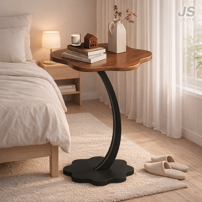 JS리빙 거실 미니 사이드 테이블 40cm 인테리어 원목 협탁 테이블 침대 미니 커피 티테이블 선반 침실 간이 북선반 정리대 틈새 보조 노트북 책상 @KADJFIEUJRJAH065, 우드블랙