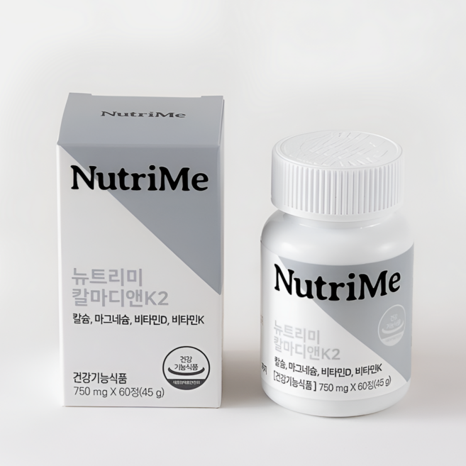 뉴트리미 칼마디앤K2 칼슘 마그네슘 비타민D 비타민K2 임산부 수유부 청소년 출산 후 영양제, 1개, 60정