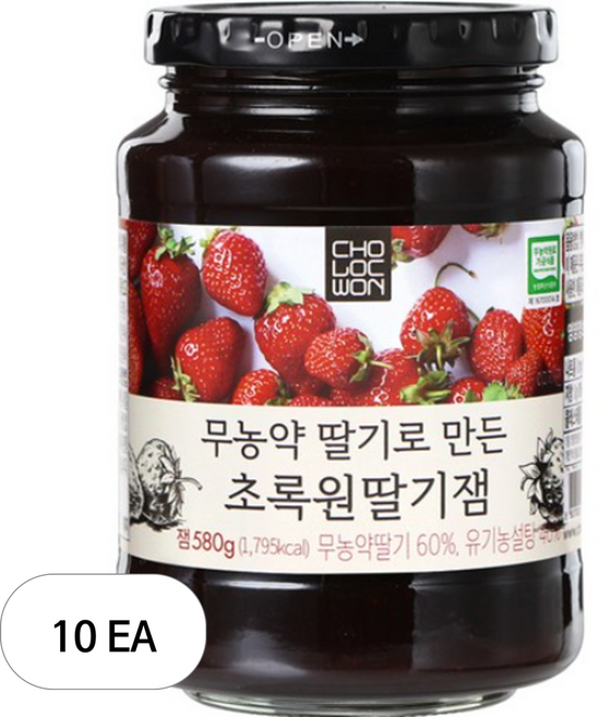 초록원 무농약딸기로 만든 딸기잼, 580g, 10개