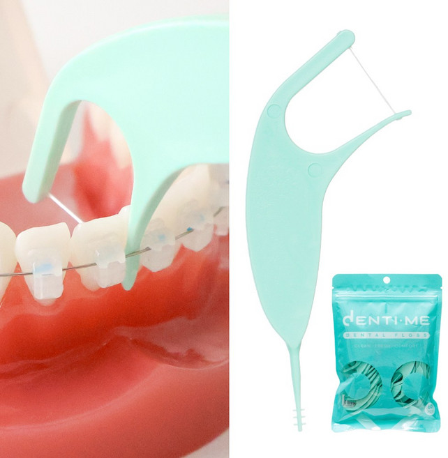 덴티미 교정용 치실, 3개, 60개입, 1.8cm