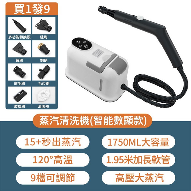 Felsted菲仕德 蒸汽清潔機 高溫蒸汽清洗機, 智能數顯款+大容量水箱-隔日達