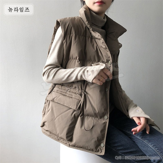 루즈핏 패딩 조끼 숏 아우터 나시 패딩 조끼 코트 1V016