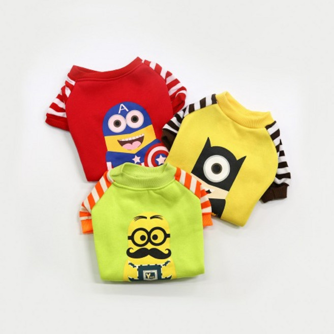 미니언 맨투맨 애견의류 강아지옷, 1개, 플랑크톤은 배트맨