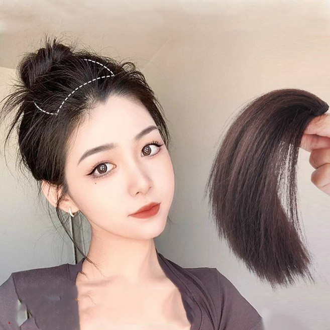 윗머리 볼륨 부분 가발 머리뽕부분 가발 정수리뽕 옆머리 뒷머리 헤어피스, 30cm-다크브라운