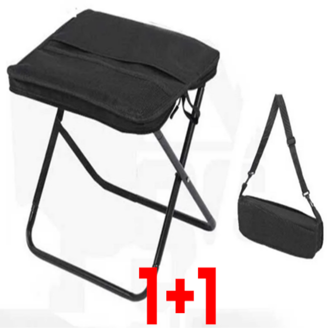 소단 캠핑 낚시 스트랩 가방형 접이식 의자, 2개, 블랙