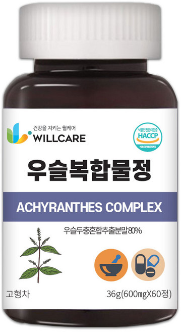 윌케어 국내산 우슬 복합물정 HACCP 식약처인증 600mg x 60정, 1개