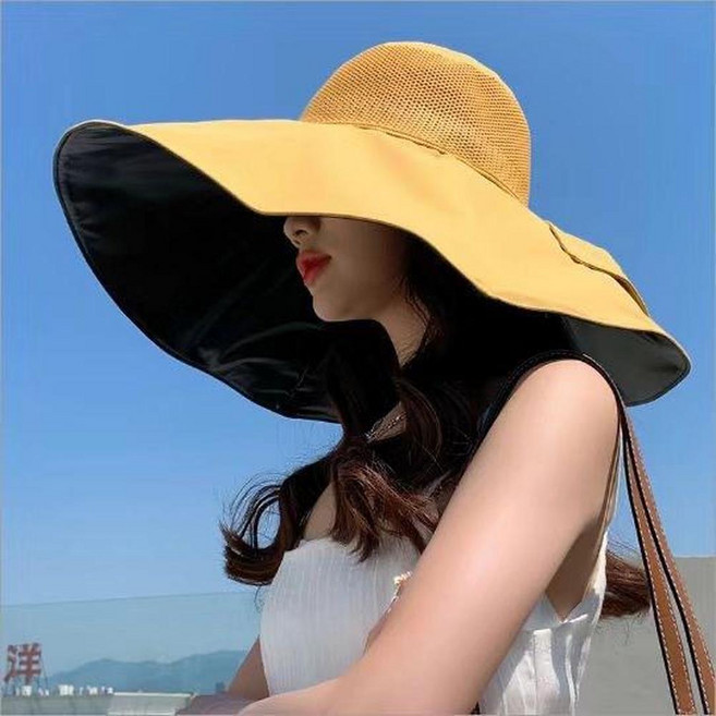 新款大簷漁夫帽 女夏防紫外線遮陽網帽