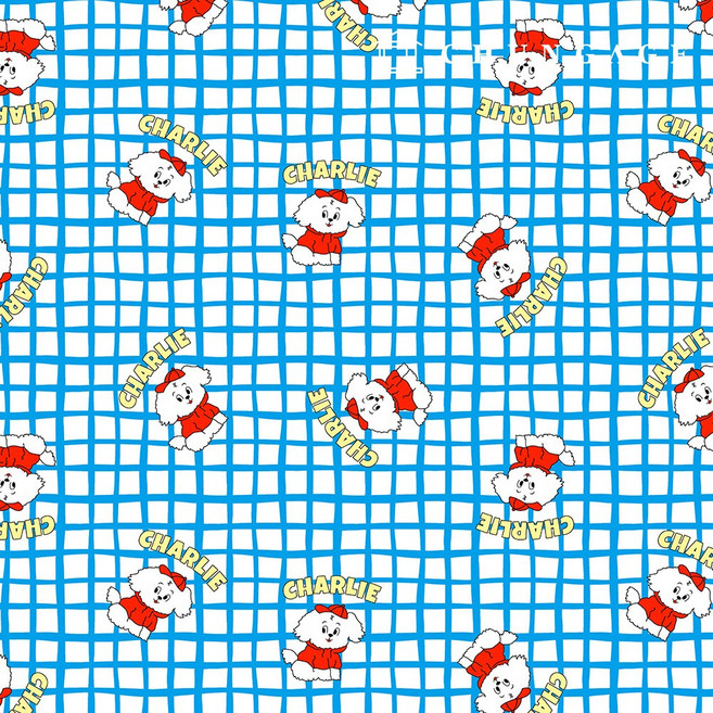 지지미원단 디즈니 리플 냉감 시어서커원단 스트라이프 체크 꽃무늬 플라워 천 11종, 013) 강아지 찰리 R-726