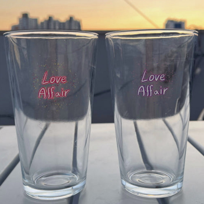 러브어페어 자체제작 유리컵 2p 대용량 데일리컵 500ml, 2개, 88*148*60mm