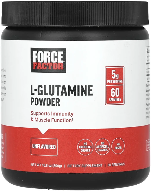 신상할인판매 Force Factor L-글루타민 분말 무맛 306g(10.8oz) 최저가격, ForceFactorL글루타민분말무맛306g108oz, 306g, 1개 - 쿠팡