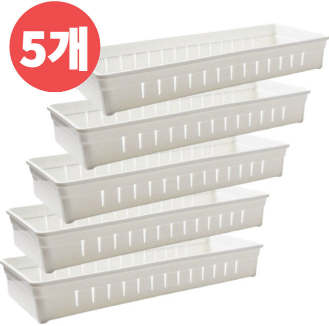 에쉬울프 칸막이 조절 서랍정리함 5개, 핑크