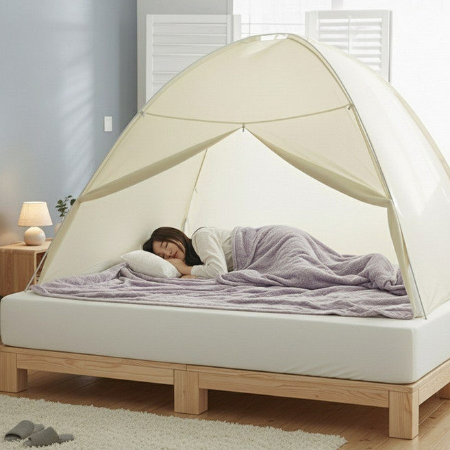 난방 수면돔 텐트 난방 원터치 방풍 방한 패밀리 침대