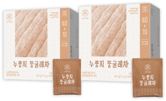 오색다원 누룽지 둥굴레차, 2개, 50개입, 1.2g