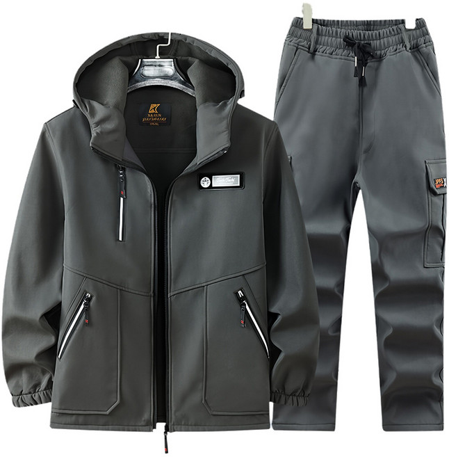 ANYOU 겨울 남자 방한복 방풍 방수 기모 상하의 세트 아웃도어 따듯한 보온 작업복 AW-04