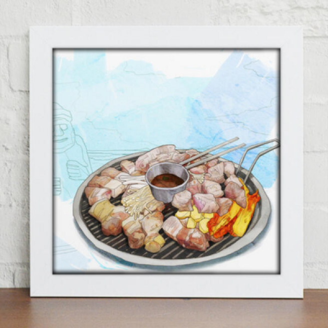 아트박스/꾸밈 ix173-먹거리_고기천국_인테리어액자, 블랙