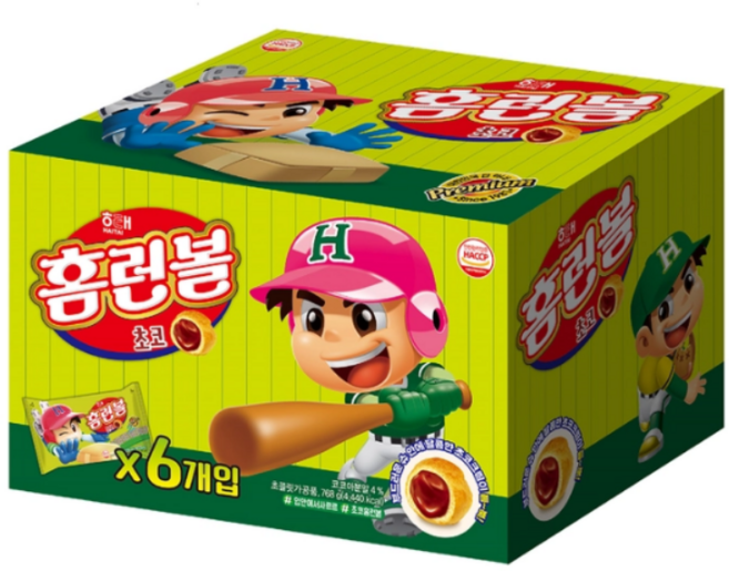홈런볼 초코 128g x 6개입 대용량 초코볼 해태 홈런볼, 768g, 1개