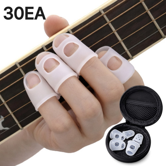 아시쥬 손가락 보호 실리콘 골무 기타 핑거팁스, 1세트