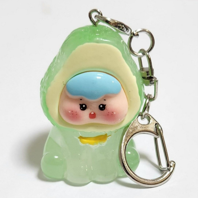 과일 삼형제 미니키링 야광키링, 1개, 숲속 아봉이(연두)