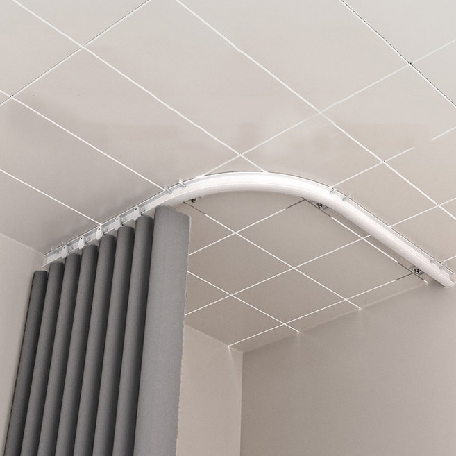 본디 구부러지는 라운드 커튼 레일 암막 무타공 곡선 거실 커텐 브라켓 세트, 본디-2M