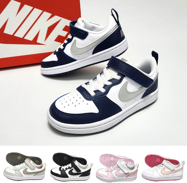 나이키 키즈 코트버로우 170~220 패션 운동화 고무줄끈 벨크로 찍찍이 발편한 스니커즈 초등 어린이 남아 여아 데일리 학생 신발 [국내매장판/AS가능]