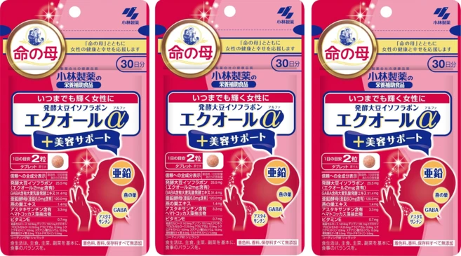 발효대두 이소플라본 에크올 30정 고바야시, 60정, 3개 - 쿠팡