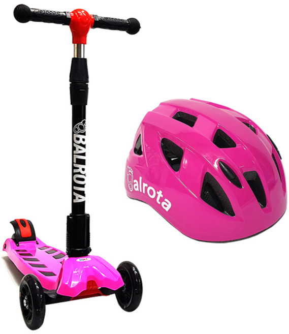 발로타 어린이 접이식 킥보드 + 헬멧 세트, 핑크, 1개