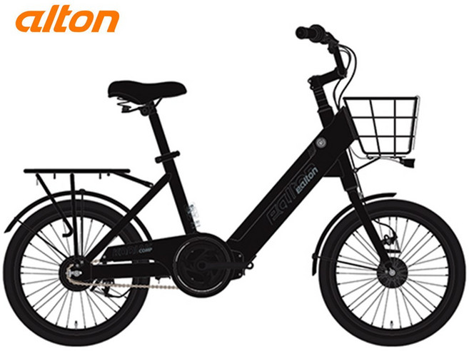 2024 알톤 코디악 콤프 8단 350w PAS 스로틀 전기 전동 자전거, 매트 블랙 (파스+스로틀)