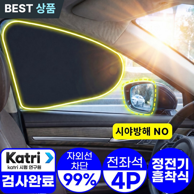 아엘론 쿨다운 자동차 차량 햇빛가리개 전좌석 풀세트 자외선차단, 1세트, 타이탄블랙