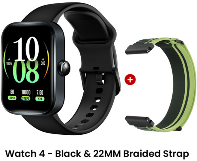 LOU Watch GPS Smartwatch 93 HD 디스플레이 블루투스 전화 통화 건강, [10] Black-22MM Braided