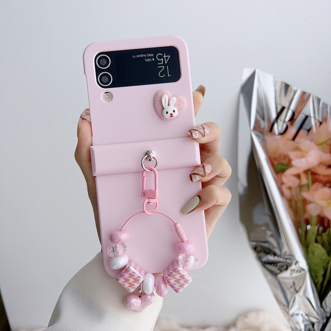 더홀릭 Z플립4 Z플립5 Z플립6 래빗 마시멜로 키링 힌지보호 케이스