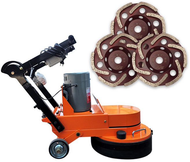 센다이 연삭기 SD-500A + 우수다이아몬드 스페셜컵7인치 3장 바닥시공 콘크리트 면갈이 도끼다시, 1개