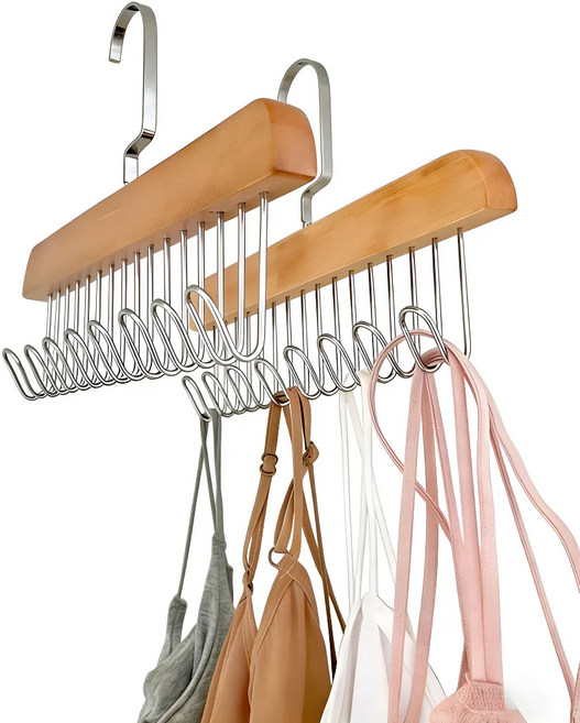 우드 논슬립 옷걸이 건조대 속옷, 원목, 2개